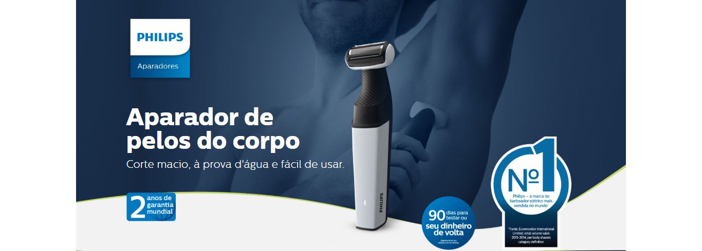 Aparador De Pelos Do Corpo Philips  Bodygroom BG3005/15 à prova d'água Preto